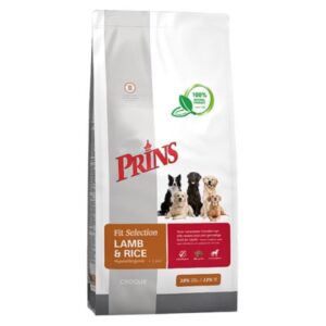Prins Fit Selection Dog Lamb & Rice Hypoallergic je potpuna hrana za odrasle pse, svih pasmina s osjetljivom kožom i dlakom.